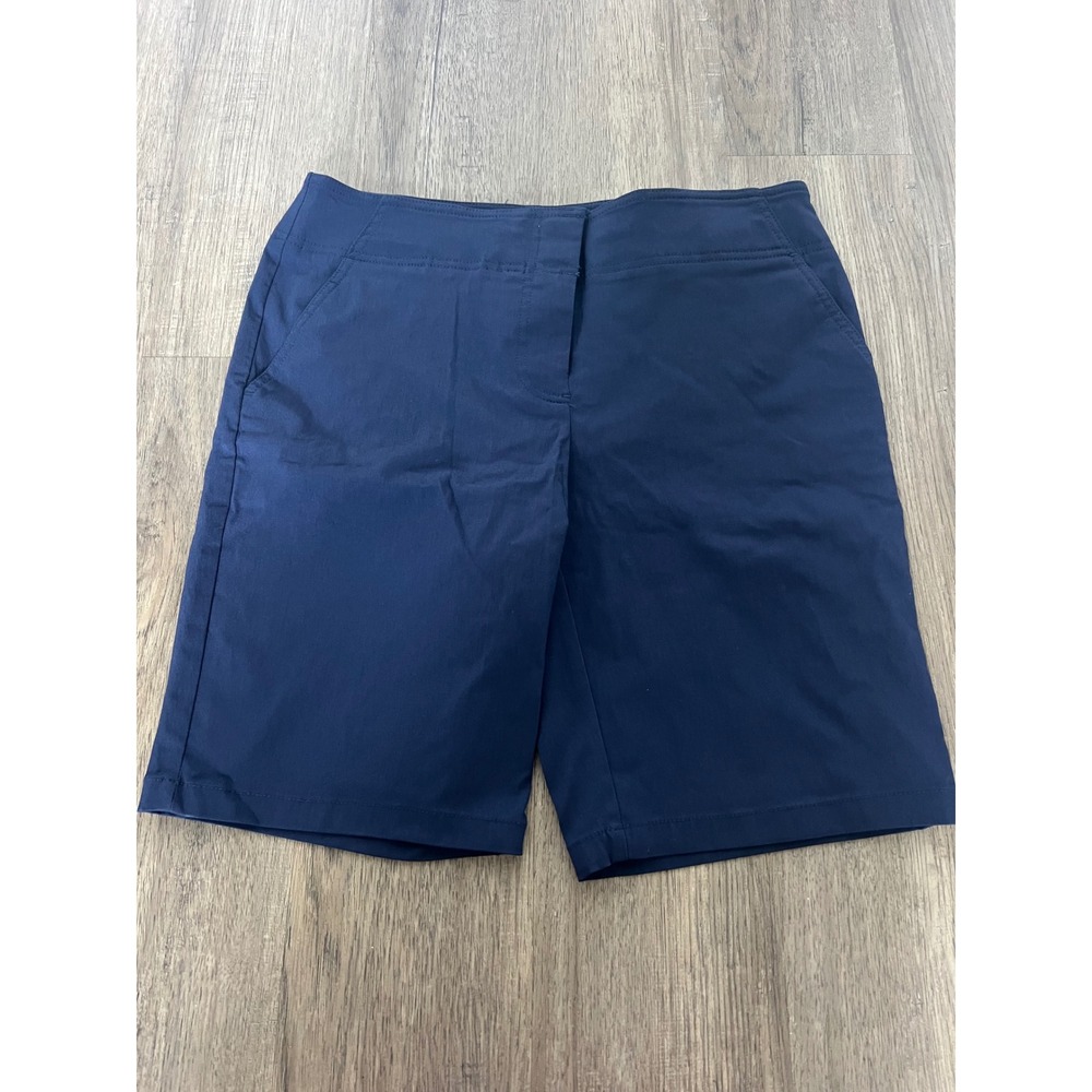 IZOD Golf Womens Navy Blue Sun Control Wicking Stretch Shorts Size 8 NWT